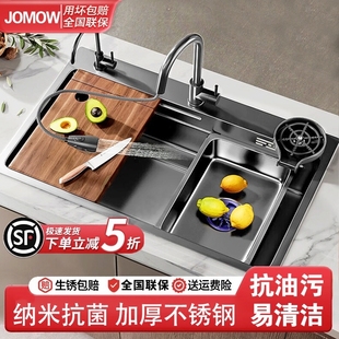 加厚sus304不锈钢水槽家用厨房洗菜盆大单槽网红洗菜池手工一体盆