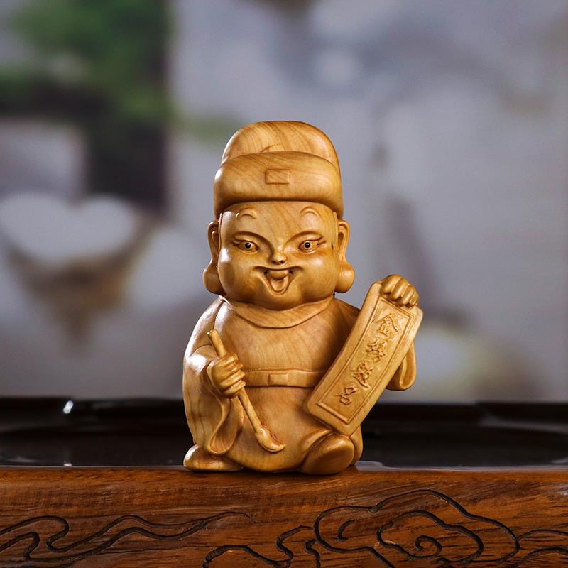 黄杨木雕文昌帝文曲星新中式客厅居家书房书桌学生送礼手把件摆件