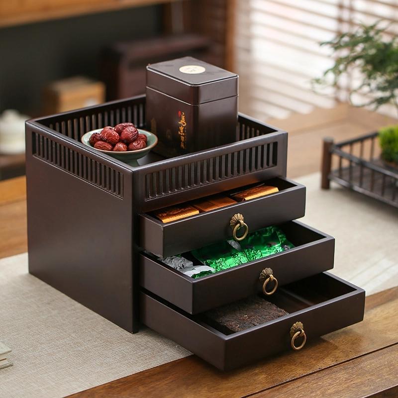 桌面博古架茶架展示架小型实木紫砂壶摆放茶叶茶具杯收纳柜置物架