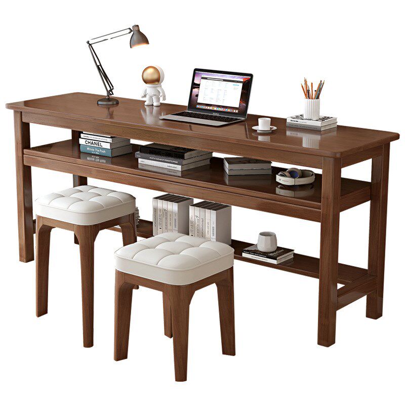 实木长条桌1.6/1.q8米双人书桌家用靠墙窄办公桌电脑桌卧室写字桌