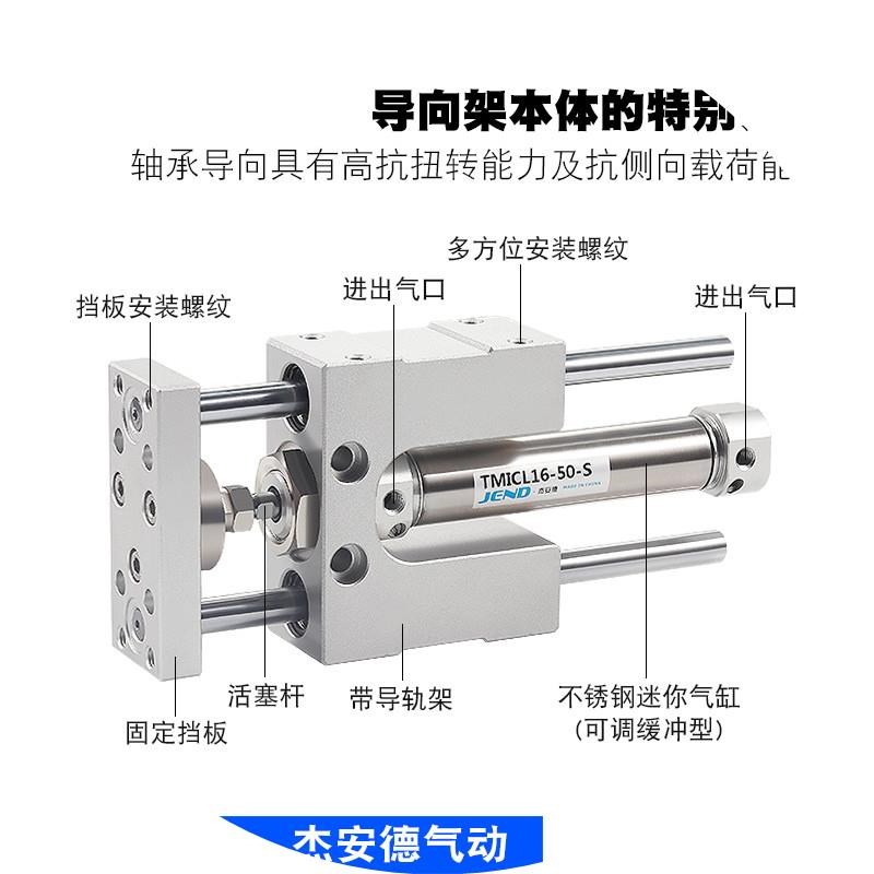 TMIM12带导向TMICM20支架TMICL1y6气缸25X50X75X100X125X150X200-