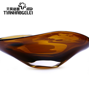 手工极简玻璃干果盘样板u房客厅餐厅茶几餐边柜水果盘摆件