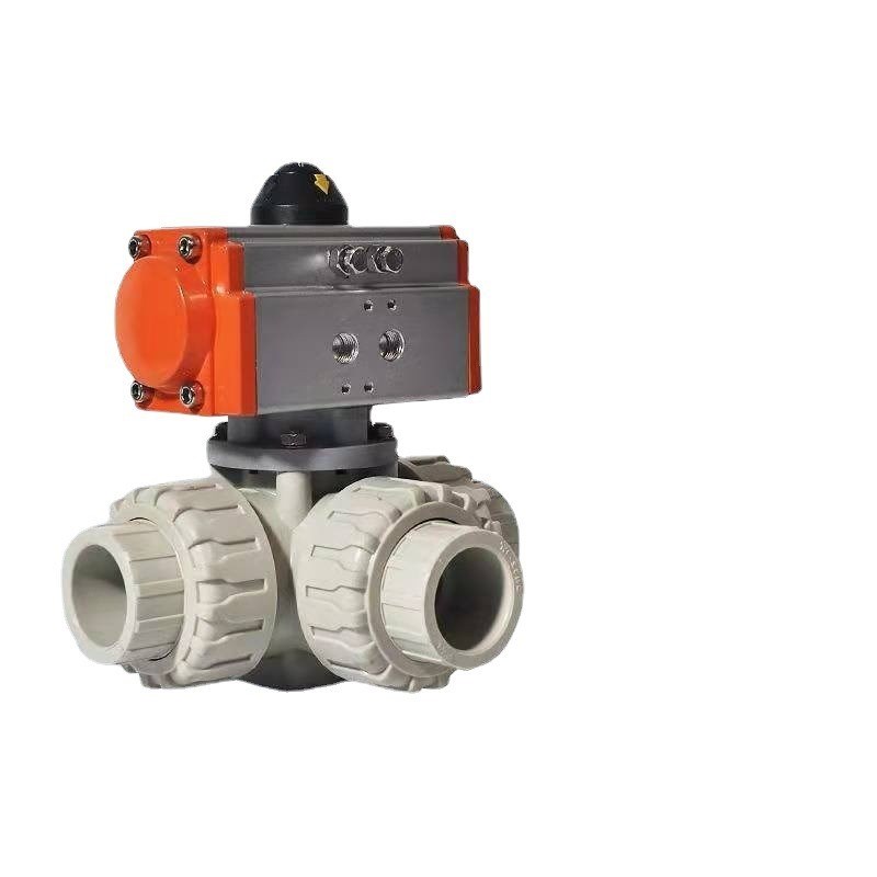 upvc气动球阀三通塑料电动法兰pvdzf耐腐蚀cpvc由令pph内螺纹丝pp