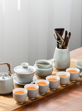 慢茶道功夫茶具套装家用小套日式烟F灰简约提梁壶整套轻奢泡茶茶