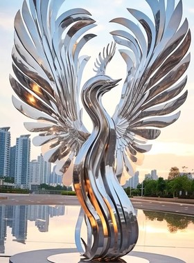 不锈钢抽象艺术雕塑定制异形圆环金属制K品户外园林景观小区装饰