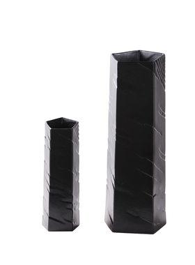 景德镇现代极简约黑白色几何立y体多面陶瓷花瓶家居客厅餐桌插花