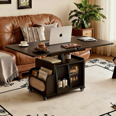 实木移动茶几可折叠升降边几