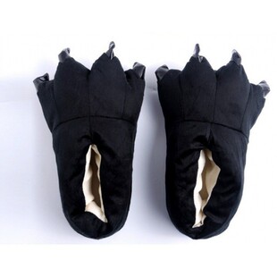 超柔绒动物家居爪子鞋男女情侣冬季爪子棉拖包跟鞋子蓝色绿色