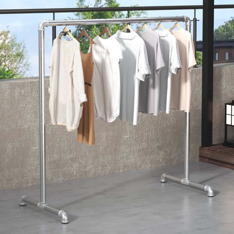 钢管晾衣架落地卧室折叠户外家用阳台挂衣服简易晒被凉衣杆衣帽架
