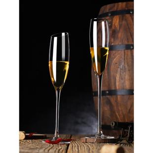 水晶玻璃香槟杯高脚杯创意家用套装6支欧式红酒杯起泡酒杯甜酒杯