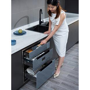 消毒柜嵌入式家用大容量128升三层小尺寸厨房碗柜高温烘干紫外线