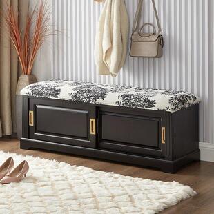 法式实木覆古黑色换鞋凳家用进门入户小户型白蜡木可坐鞋柜穿鞋凳