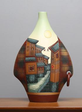 彩陶瓷云南丽江旅游特产手工装饰工艺礼品摆饰博古架酒架中国元素