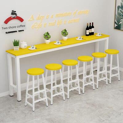 墙吧桌高桌吧台桌椅组合长桌奶茶店高桌咖啡桌隔断餐桌