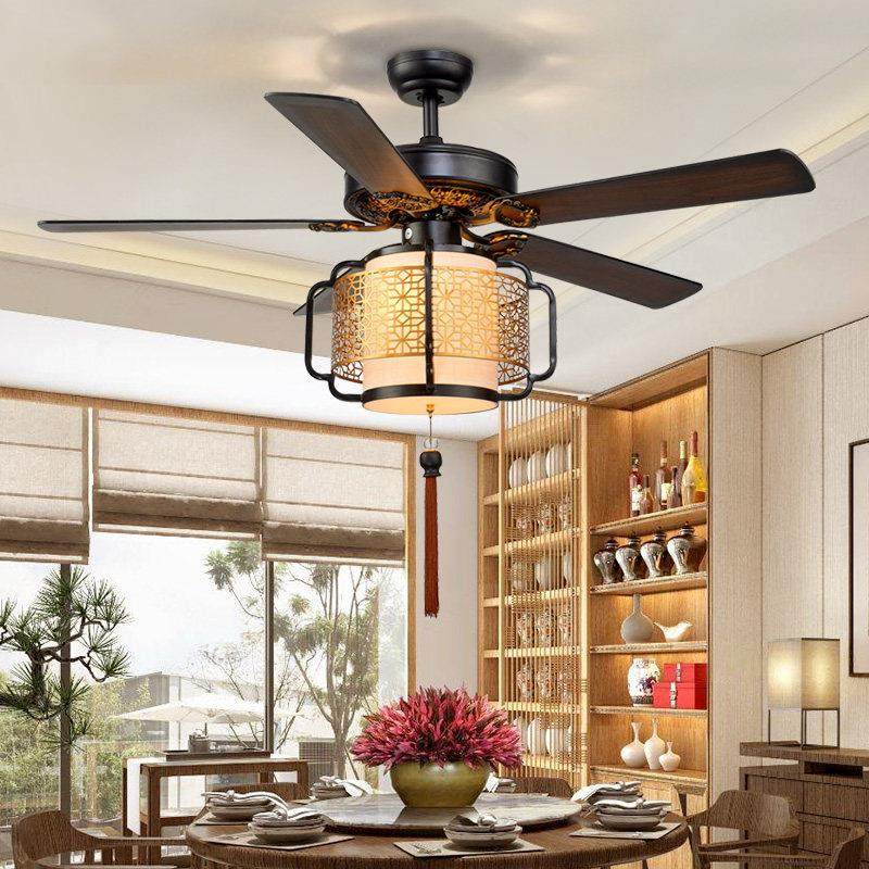 新中式饭厅风扇吊灯客厅中式吊灯新中式风扇灯凉亭复古灯笼吊扇灯,家装灯饰光源,风扇灯,淘宝优惠券,粉丝福利购,淘宝优惠卷