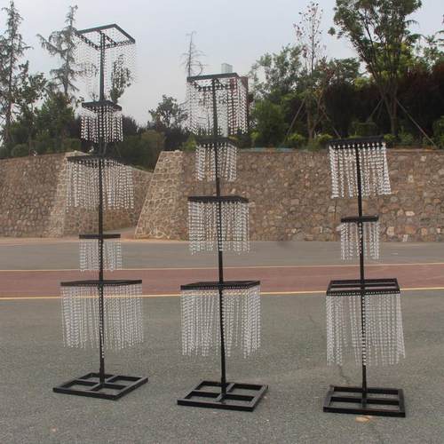 新款婚庆铁艺道具昭华水晶路引韩式婚礼装饰婚礼堂摆件交接区支架