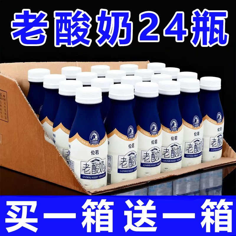 经典老酸奶饮料整箱24瓶x300ml瓶装营养0脂肪早餐酸奶特价新日期