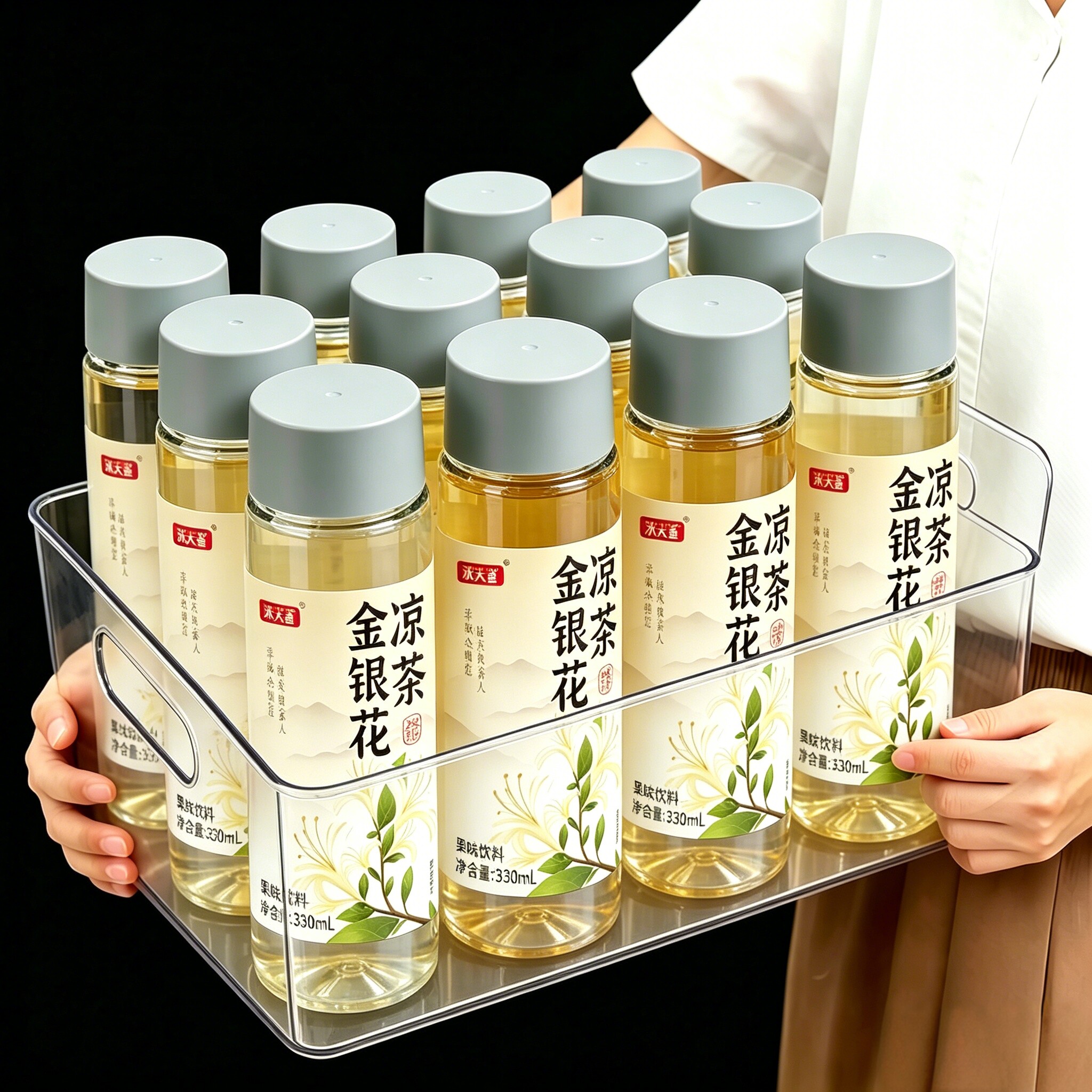 【买一送一】金银花凉茶330ml*12瓶夏季解渴清润草本植物饮料特价