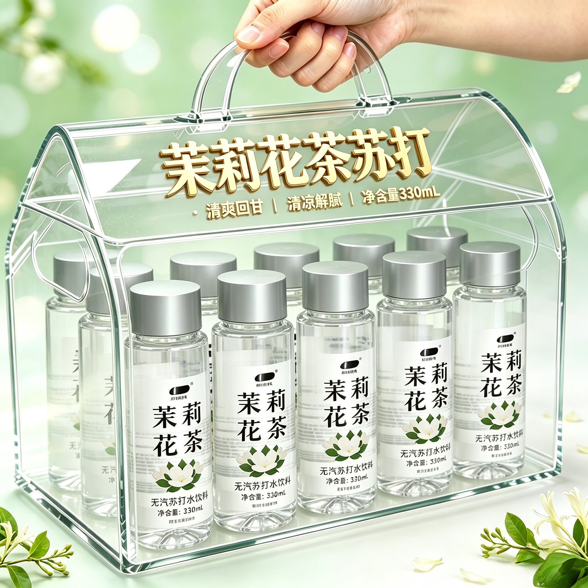 【买一送一】茉莉花茶330ml*12瓶装无汽苏打水饮料整箱0糖0脂0卡