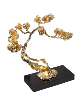 金属工艺品家居玄关办公桌桌面家装软饰中式轻奢V锌合金装饰摆件