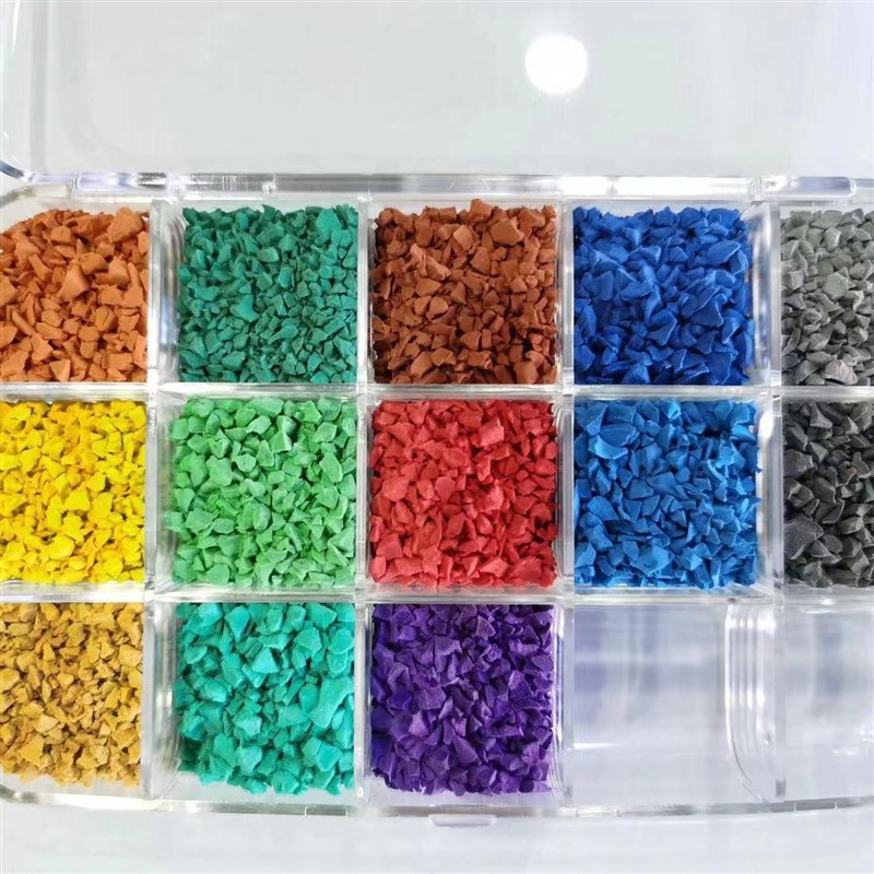 EPDM塑胶跑道13mm透s气型混合型全塑型预制型学校操场室外塑胶颗