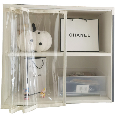 衣橱家用卧室衣帽间组合柜子防尘帘超透明软玻璃T滑移挡灰帘子订