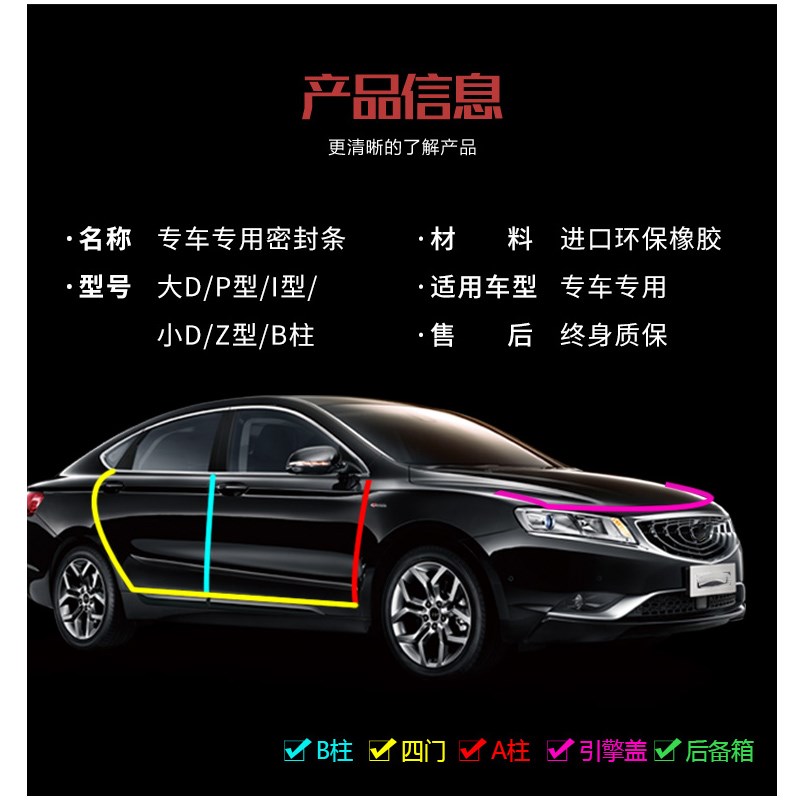 【爆改系】2023款大众探v岳专用隔音密封条加R装全车车门防尘改装
