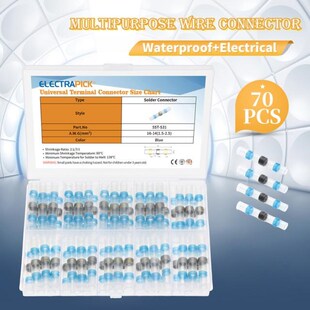 70pcs Solder Seal Sleeve AWG16-14 Wire Butt ConnSectors Wate