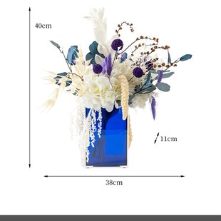 北欧仿真花艺摆i件亚克力花瓶花束干花组合样板间洽谈餐桌花装 饰