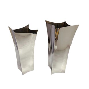 现代简约样板g房售楼处菱形不锈钢花瓶摆件家居客厅餐桌插花装饰