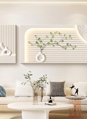 北欧客厅装饰画光影沙发背t景墙壁画现代简约3D立体肌理画两联挂