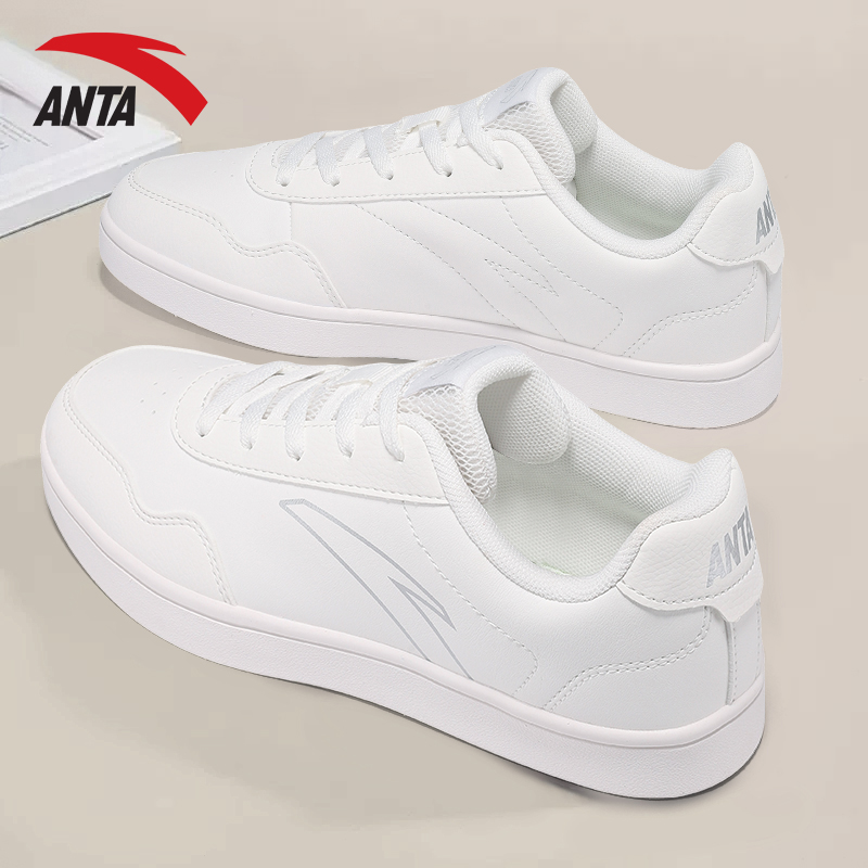 安踏女鞋学生厚底增高小白鞋