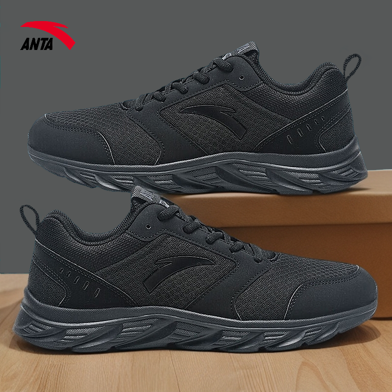 安踏网面透气运动鞋男