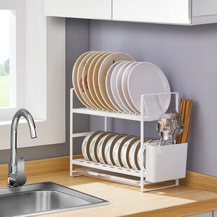 窄款沥水碗架家用台面碗柜碗碟收纳小型放碗筷架厨房置物架15cm