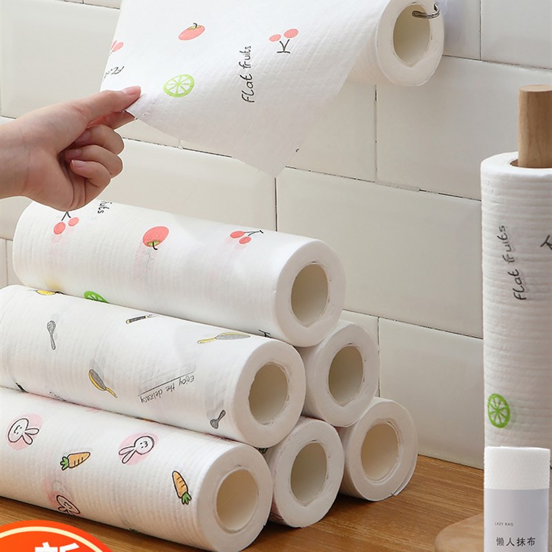 厨房专用纸巾一次性懒人抹布干湿两用不沾油吸水擦手巾洗碗布家用