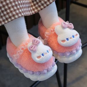 儿童包跟棉拖鞋女童冬季2023新款保暖毛拖鞋亲子小女孩宝宝棉鞋hf