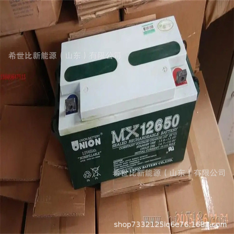 UNION友联蓄电池MX12650友联电池12v65ah质保三年寿命长深循环