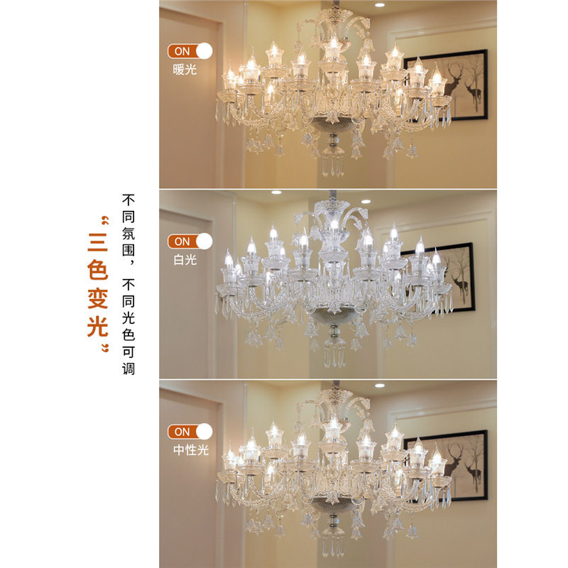 法式水晶吊灯高档大气客厅轻奢欧式别墅豪华创意餐厅复古艺术灯具