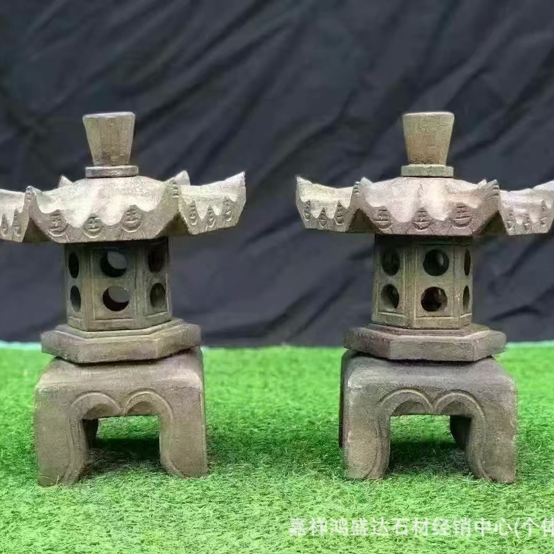 中式庭院坪灯制作青石仿古石塔石灯笼园林酒店摆件景观灯雕塑厂家