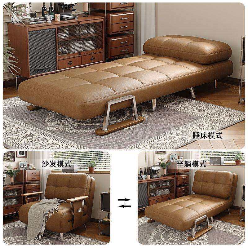 沙发床单人可折叠两用中古风小户型客厅书房伸缩多功能一体折叠床