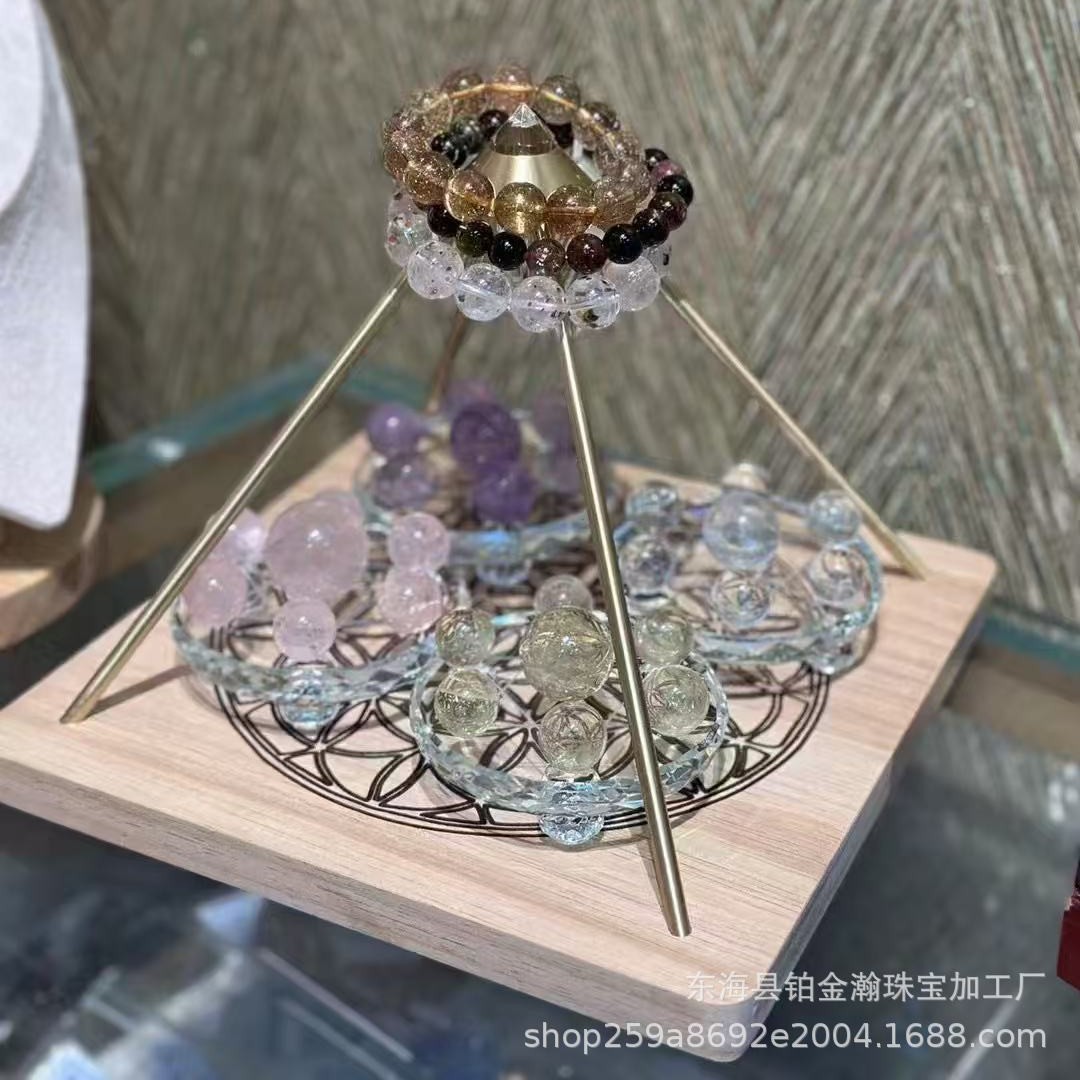 沃格尔金字塔摆件水晶爱好者展示架消磁容器金字塔套装工厂批发