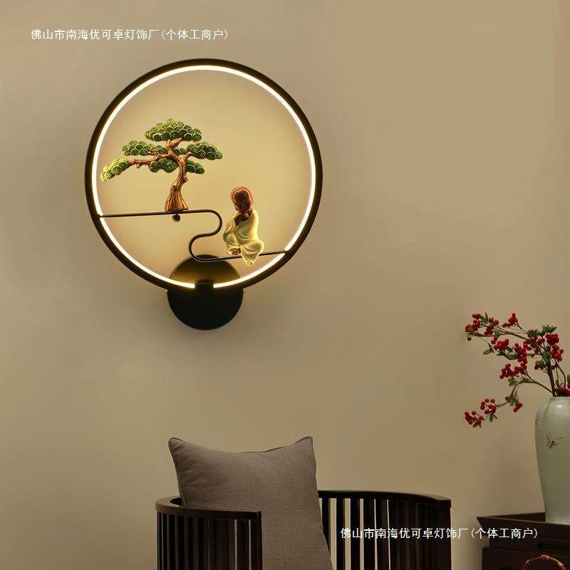 新中式壁灯墙上客厅现代简约卧室国风个性创意床头灯楼梯过道挂墙