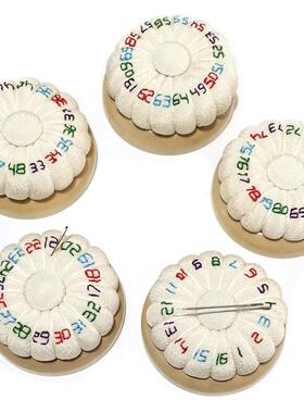 1-80数字分线器南瓜型吸针器木底针插包十字绣花针扎磁力针垫E655