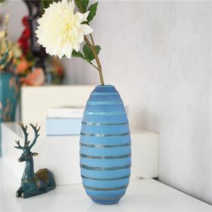 外贸工厂出口彩色手工磨刻玻璃艺术花瓶地中海风格家具装饰品摆件