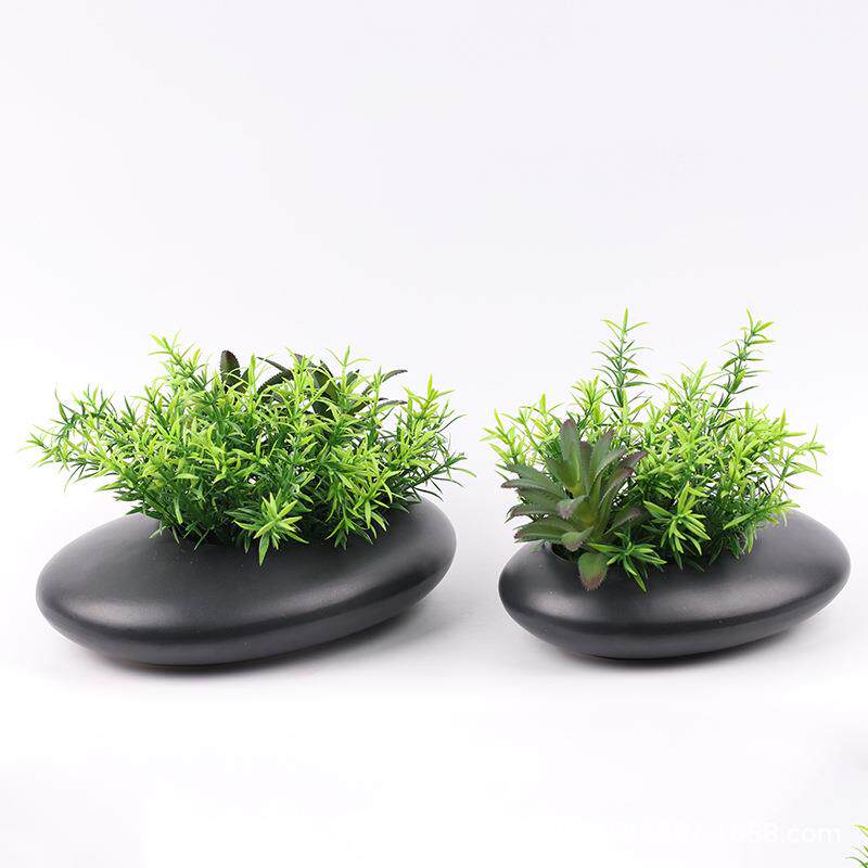 新中式简约苔藓绿植花艺盆景摆件样板间洽谈桌客厅餐桌茶几装饰品