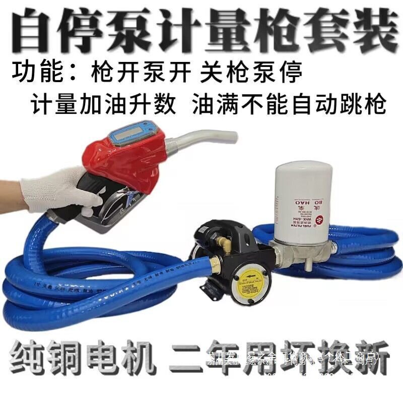 抽油泵柴油加满自停泵12伏24V220V正反转泵计量自封加油枪加油机