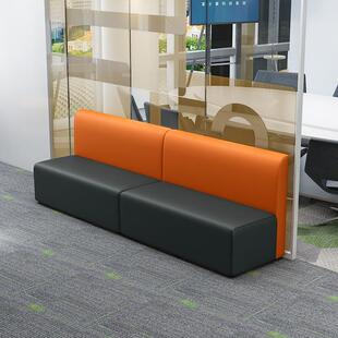 带靠背卡座可储物猫抓长椅办公室休息区长凳长条凳走廊沙发椅sω