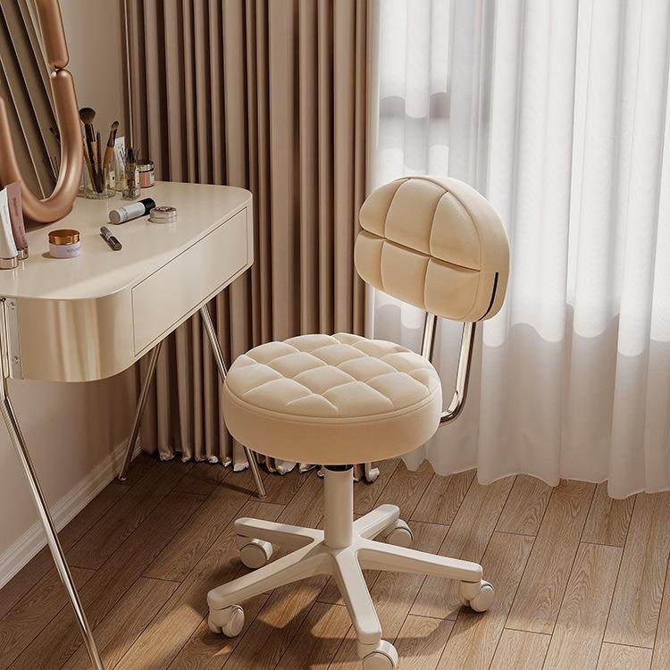 化妆椅子女生卧室梳妆台凳子靠背圆凳衣帽间家用滑轮升降转椅