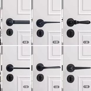 木门门把手分体静音磁吸分体锁金色简约家用复古法式欧式轻奢门锁