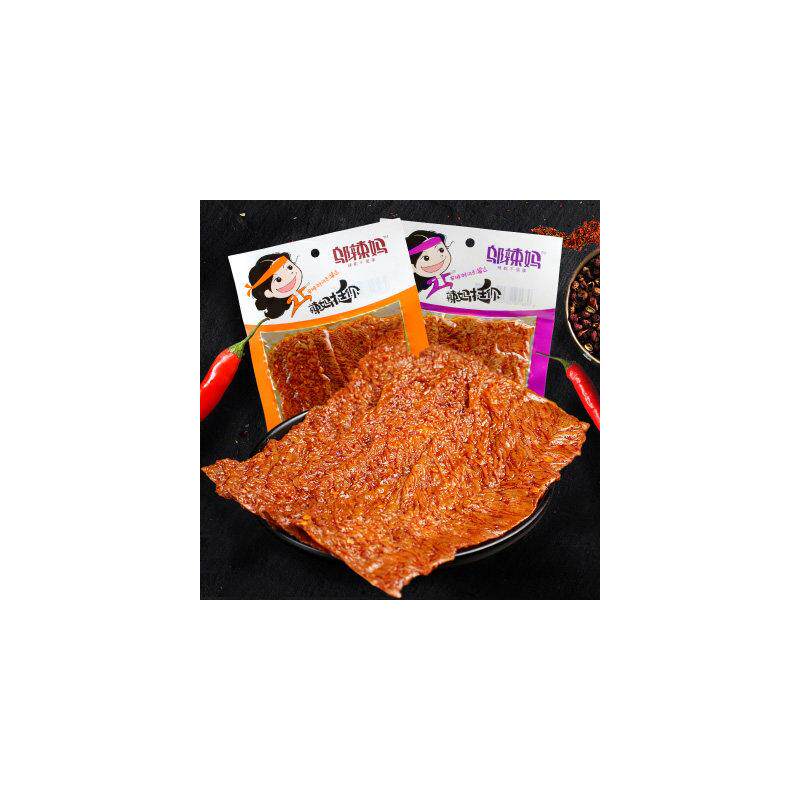 邬辣妈辣条香辣蒜蓉素牛排100g鞋底辣片麻辣片豆腐干麻辣零食小吃